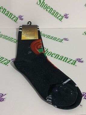 Headgear Classics Socks Space Jam Galaxy Crew Green Black Mens Size 5 - 8